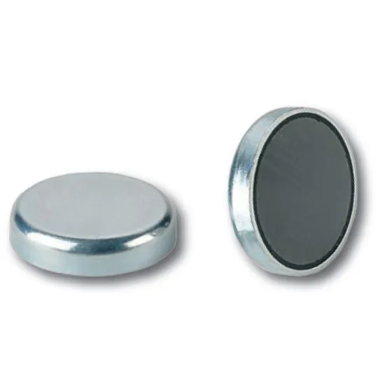 Hard ferrite pot magnet, flat