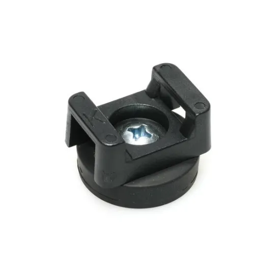 Neodymium magnet system in rubber, with saddle Ø 18 x 13 mm - M4