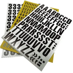 Vorgedruckte magnetische Buchstaben- und Zahlensätze