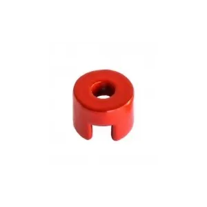 Button magnet steel, with continuous hole, red lacquered steel SAV magnet specialist