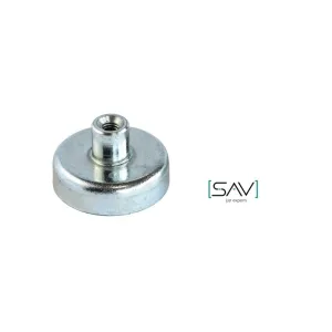 Ferrite pot magnet with threaded bushing SAV-webshop.nl