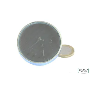 Flachgreifer aus Hartferrit, mit Gewindebuchse, verzinkt Ø 80 x 18 mm M10