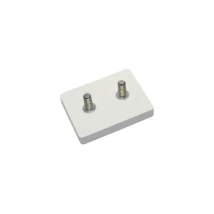 Neodymium magneetsysteem in rubber, rechthoekig met 2 draadstiften wit