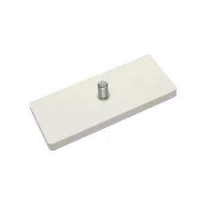 Neodymium magneetsysteem in rubber, rechthoekig met draadstift wit SAV 240.41-MG110-M8-WS