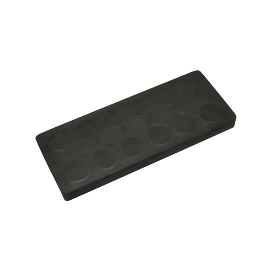 Neodymium magnet system in rubber, rectangular with threaded hole