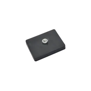 Magnetsystem aus NdFeB, Gummimantel schwarz, mit Gewindebuchse, rechteckig 59 x 45 mm