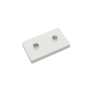 Magnetsystem aus NdFeB, Gummimantel weiß, mit 2 Gewindebuchse, rechteckig 74 x 45 mm