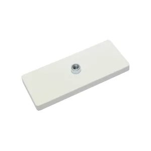 Neodymium magnet system in rubber, rectangular with threaded hole