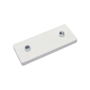 Neodymium magneetsysteem in rubber, rechthoekig met 2 x draadgat wit 110 x 45 mm