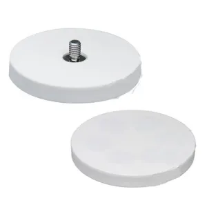 Neodymium magneetsysteem in rubber met draadstift wit