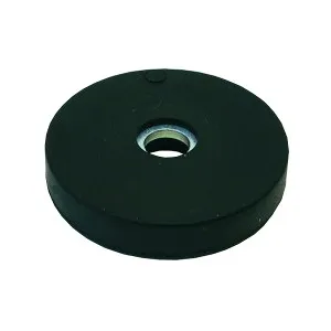 Neodymium magnet system in rubber with hole, black, 31 mm.