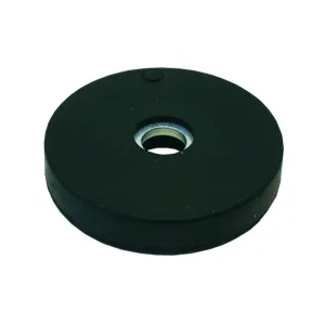 Neodymium magnet system in rubber with hole, black, 31 mm.