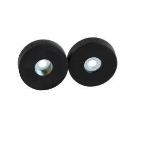 Neodymium magneetsysteem in rubber met gat, zwart, 22 mm.