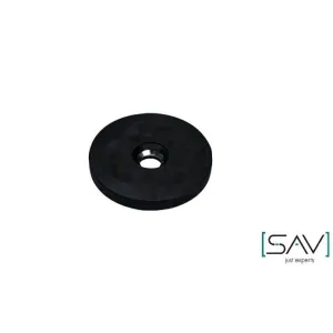 Neodymium magneetsysteem in rubber met verzonken gat, zwart, 43 mm