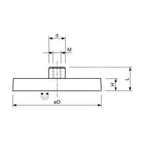 Magnetsystem Gummimantel, mit Gewindebuchse, 57 mm schwarz